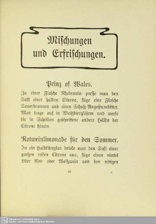 Mischungen und Erfrischungen