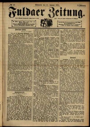 Ausgabe vom Mittwoch, den 21. Januar 1891.