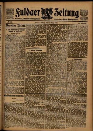 Zweite Ausgabe vom Freitag, den 17. März 1905.