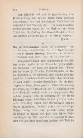 164-165 [Rezension] Block, P. v., Weg zur Vollkommenheit