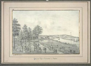 Das Ausflugslokal "Schillerschlösschen" (auch Felsners Etablissement, Restauration) in Dresden am rechten Elbufer und an der Bautzner Straße
