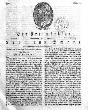 Nro. 1, Dienstag, den 1. Januar 1805