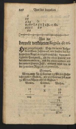 Von der doppelt verkehrten Regula de tri.