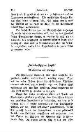 Einundachtzigstes Kapitel. Mendelssohn und Spinoza