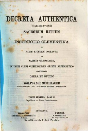 Decreta authentica Congregationis Sacrorum Rituum et instructio clementina, 3,2. Sepultura - Zona Canonicorum