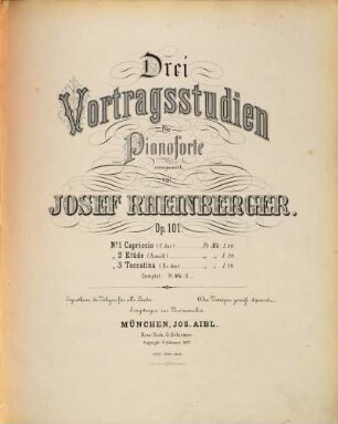 3 Vortragsstudien : für Pianoforte ; op. 101, 3. Toccatina (Es-Dur)