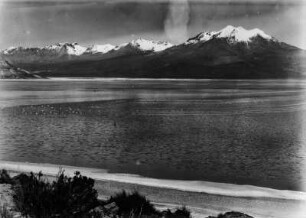 Der Salar de Surire : Blick über den Salar de Surire mit Blick auf den Cerro de Mulluri und den Cerro de Chuquiananta.