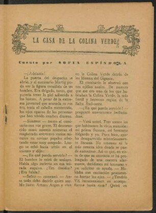 La casa de la colina verde : Cuento