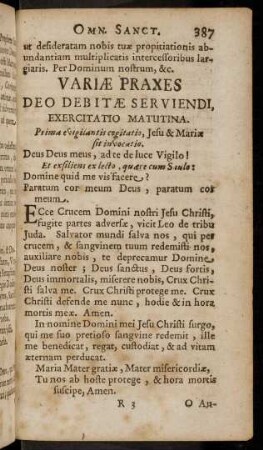 387-398, Variae Praxes Deo Debitae Serviendi, Exercitatio Matutina