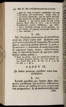 Caput IV. De finibus utriusque potestatis, circa bona ecclesiatica.