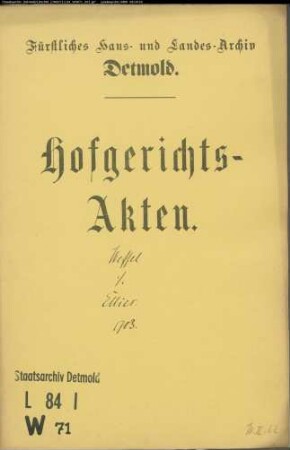 Weffel, Deppe gegen Peter Ellies und Meier zu Ermgassen - Schuldforderung