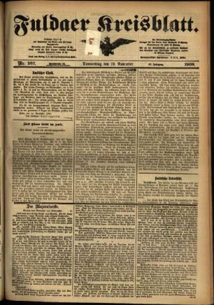 Ausgabe vom Donnerstag, den 19. November 1908.