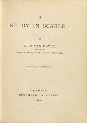 A study in scarlet