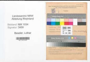Entnazifizierung Lothar Beseler , geb. 07.02.1908 (Hauptmann)