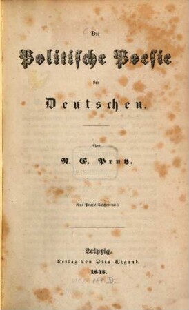 Die politische Poesie der Deutschen