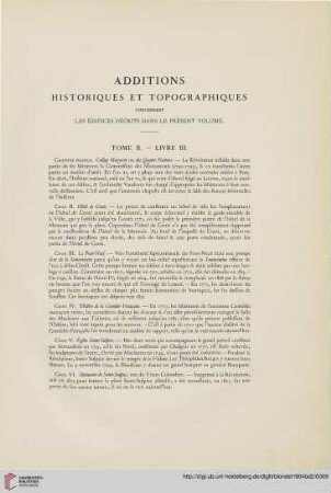Additions historiques et topographiques