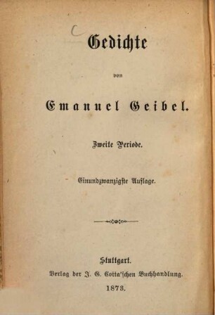 Gedichte von Emanuel Geibel. 2