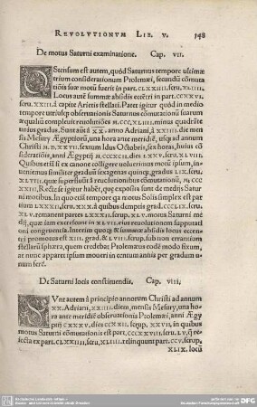 8. De Saturni locis constituendis.