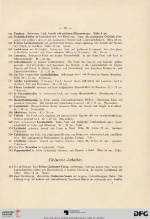 Cloisonné-Arbeiten (Nr. 584-601)