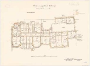 Regierungsgebäude, Koblenz Präsidenten-Wohnhaus und Saalbau: Grundriss unteres EG 1:100