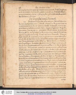 De Baptismi Causa Formali.