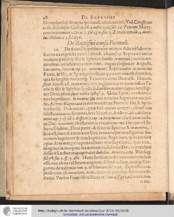De Baptismi Causa Formali.
