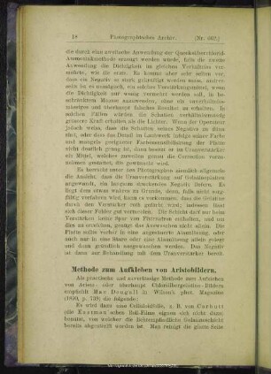 Methode zum Aufkleben von Aristobildern