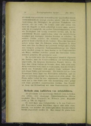 Methode zum Aufkleben von Aristobildern