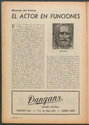 El actor en funciones : Historia del teatro