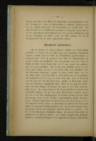 Mancherlei Kirmesfeier.