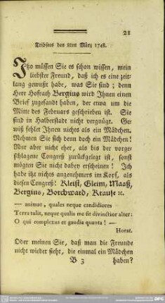 Tribsees den 8ten März 1748