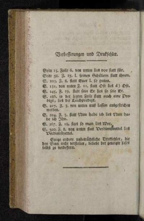 Verbesserungen und Druckfehler.