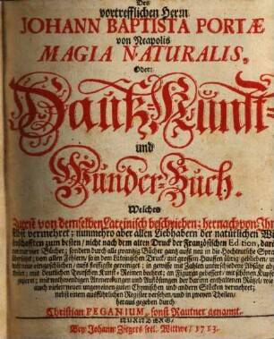 Magia Naturalis, 1. (1713)
