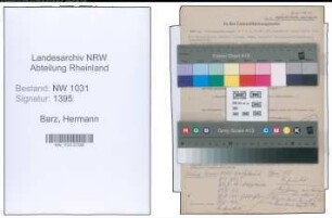 Entnazifizierung Hermann Barz , geb. 06.01.1898 ()