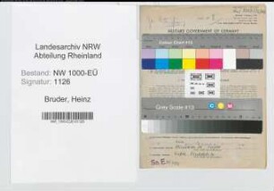 Entnazifizierung Heinz Bruder, geb. 02.05.1904 (Verwaltungsobersekretaer)