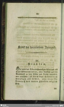 Kritik der speculativen Vernunft