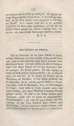 175-188 Ueber Lehrfreiheit und Lehrzwang
