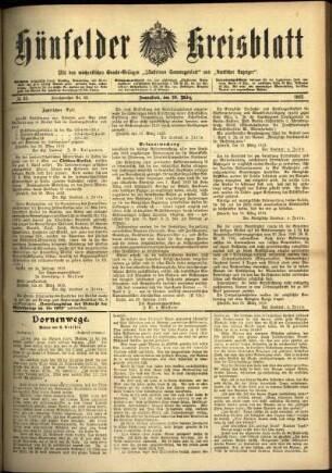 Ausgabe vom Samstag, den 29. März 1913.