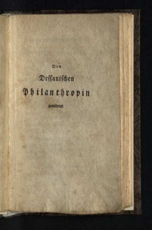 Dem Dessauischen Philanthropin gewidmet