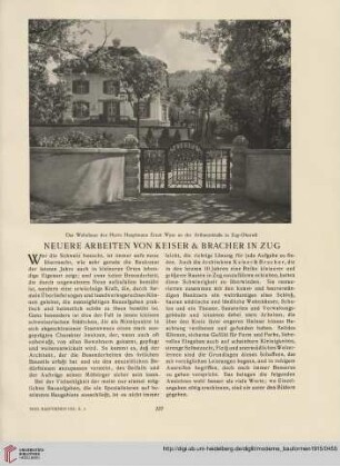 Neuere Bauten von Keiser&Bracher in Zug