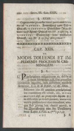 Cap. XXIX. De Modis Tollendi Et Impediendi Processum Criminalem