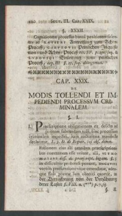 Cap. XXIX. De Modis Tollendi Et Impediendi Processum Criminalem