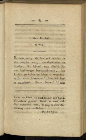 Eilftes Kapitel. O weh!