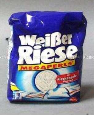 Waschmittel für Waschmaschinen "Weißer Riese Megaperls", 1,35-kg-Verpackung, originalverschlossen, mit Inhalt