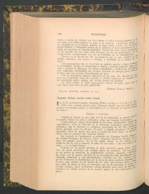 Eugenio D'Ors escribe sobre Onelli
