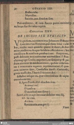 Curatio XXV. De Incubo Seu Ephialto