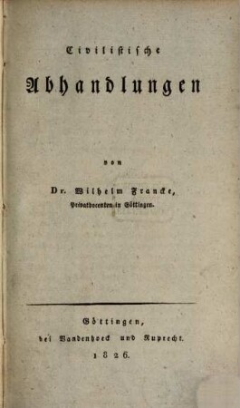 Civilistische Abhandlungen