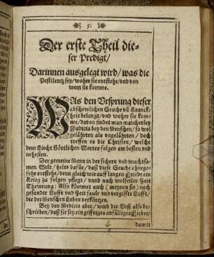 Der erste Theil dieser Predigt/ [...]