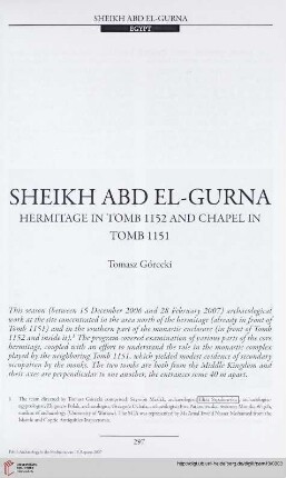 19: Sheikh Abd el-Gurna : Hermitage in tomb 1152 and chapel in tomb 1151