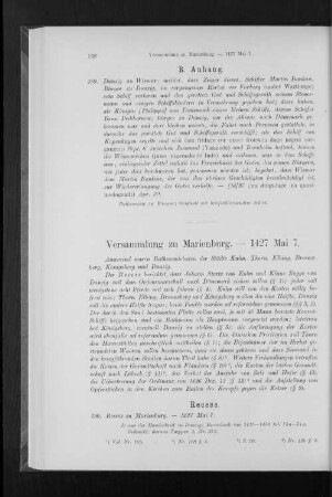 Versammlung zu Marienburg. - 1427 Mai 7.